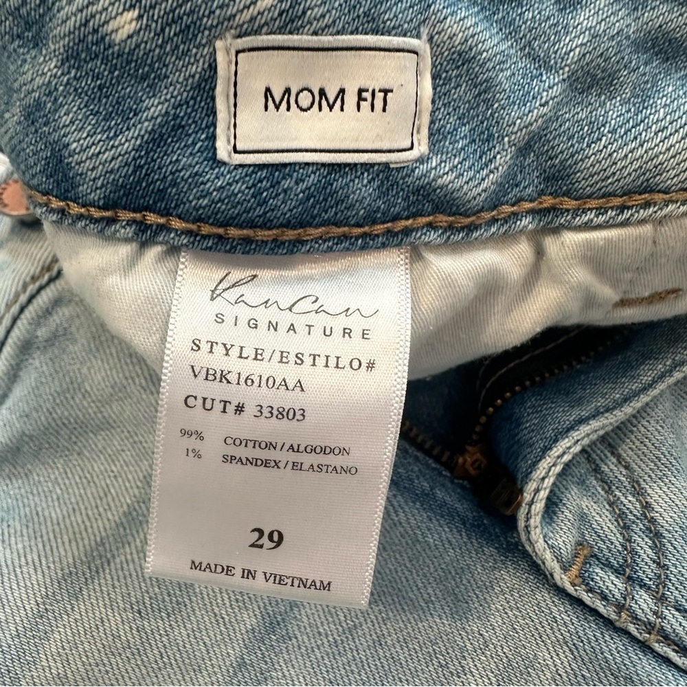 KanCan Mom Fit Ultra High Rise Distressed Light Blue Frayed Hem Ankle Jean - Picture 9 of 9